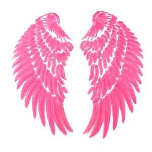 Customized <strong>Rainbow</strong> Color Wings <strong>Sequins</strong> Sew on Patch Embroidered Applique Wings for Cloth Decoration - Product Image 5