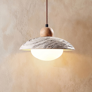 Lampe suspendue vintage Wabi-Sabi en pierre, luminaire décoratif LED pour salon, salle à manger, chevet, café, hôtel - Product Image 1