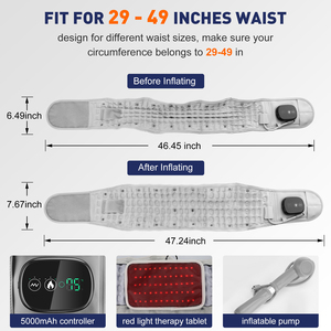 Ceinture de massage lombaire chauffante et vibrante, gonflable, rechargeable par USB, pour la décompression du dos - Product Image 5