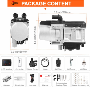 Ogmie Điều kiện Mới 12V 5KW DIESEL hydronic bãi đậu xe Máy nước nóng lọc không khí động cơ sấy sơ bộ chất lỏng nóng xe ô tô xe buýt 24V - Product Image 3