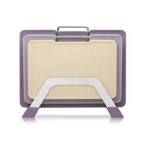 CANZO New Design Stand Kitchen Chopping Board Holder Custom Colorful Double Side Plastic Cutting Board with Scale