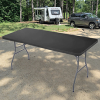 Table d'Extérieur Pliante Facile Rectangulaire pour Traiteur, Banquet, Pique-nique, Barbecue, Camping en Plastique