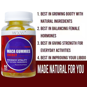 Stock WXW Black Maca Enhance Male Vitality Gummies de raíz de Maca sin azúcar Maca Plus Black Pepper Extract Gummy - Product Image 5