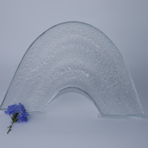 Plaque de verre décorative courbée sur mesure avec texture givrée et bulleuse, verre artistique pour hôtels, bâtiments commerciaux et décoration murale - Product Image 2