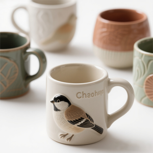 Nuovo! Tazza da Caffè in Ceramica Porcellana Chaffinch - 12OZ con Design di Uccelli Dipinto a Mano, Colori Personalizzabili, Regalo - Product Image 2