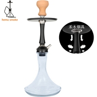 Design russe narguilé noir Shisha fumée avec cristal narguilé vasso vente en gros