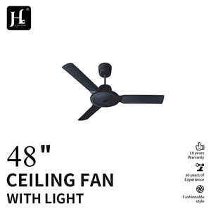 48-inch matte black and white electric <b>ceiling</b> fan, solid copper motor, 5-speed controller, AC power, metal blades - Product Image 2