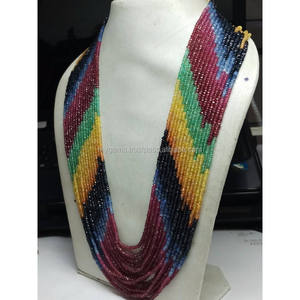 Cuentas Redondas Facetadas de Zafiro Multicolor de Alta Calidad, 2.5mm-3mm, Piedras Preciosas Sueltas Exclusivas para la Fabricación de Joyería al por Mayor - Product Image 2