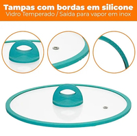 Juego de Ollas de Aluminio de Alta Calidad con Revestimiento Cerámico Moderno, 12 Piezas, Apto para Inducción, Tapas de Vidrio Transparente, Asas de Tacto Suave, Antiadherente