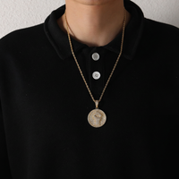 Pendentif en laiton scintillant, ensemble de bijoux glacé, de style Hip Hop, CN376