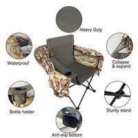 Abri de chasse pliable toutes saisons avec chaise intégrée confortable, abri de camouflage professionnel pour les passionnés de chasse en plein air