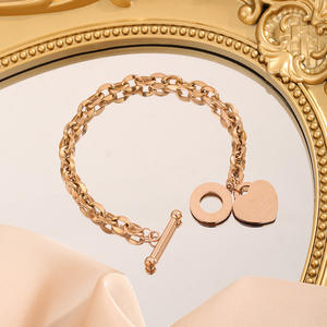 Oem Acero Inoxidable Señoras Amor Corazón Mujeres Acero Inoxidable Cadena Pulsera Moda 2024 Brazaletes Brazalete - Product Image 5