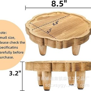 Wooden Plant <b>Stand</b> Irregular Shape Modern Farmhouse Living Room Decor Flower <b>Pot</b> Holder Standing Type ff1117 - Product Image 3