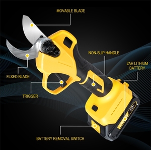 Cisaille d'élagage sans fil portable pliable à moteur brossé 21V Li-ion 5x2000mAh, épaisseur de coupe 40mm - Grande Vente - Product Image 1