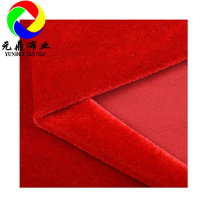 Cổ Phiếu Đã Sẵn Sàng 95% Polyester 5% Spandex Canary Vuông Nhung Căng Trung Quốc Giá Rẻ Spun Vải Nhung Cho Giáng Sinh Quần Áo - Product Image 2