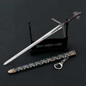 22CM <span class=keywords><strong>the</strong></span> <span class=keywords><strong>Witcher</strong></span> <span class=keywords><strong>3</strong></span> Lake Lady's Sword réplica de Metal completo con funda | Juego coleccionable Cosplay Prop decoración de escritorio - Product Image 1