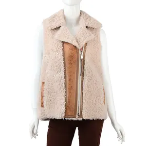 OEM 2023 NEW Arrival Women's Casual Faux Fur PU Vests Winter Spring Ladies