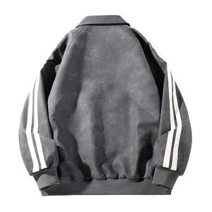 2025 primavera otoño Vintage PU <span class=keywords><strong>chaqueta</strong></span> de cuero para hombres moda <span class=keywords><strong>americana</strong></span> calle estilo suelto Stand Collar Casual abrigo transfronterizo - Product Image 4