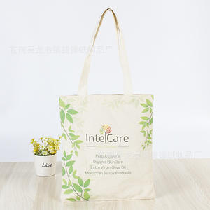 Bolsa de compras de lona de algodón orgánico ecológico reutilizable grande liso barato con logotipo personalizado impreso - Product Image 2