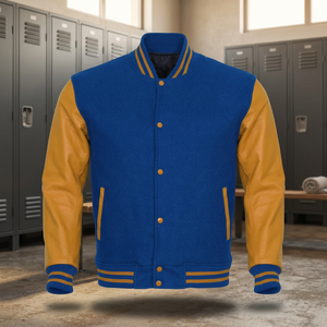 Chaqueta universitaria profesional ligera de alta calidad hecha a medida para hombre, Mangas de cuero de nuevo diseño, opciones de talla grande para invierno - Product Image 3