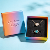 Boîte à bijoux haut de gamme en papier artisanal avec dorure à chaud et gaufrage, pour emballage cadeau de boucles d'oreilles, colliers et bracelets de mariée