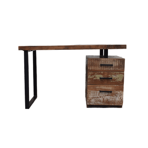 Black Solid Wood Traditional 3-Drawer Writing Study <b>Table</b> Eco-Friendly Farmhouse Bedroom Dining Furniture 130x60x76 cm - Product Image 1