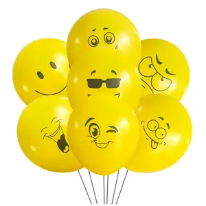Groothandel 5-Inch Emo Print Ballonnen Smile Cry Latex Ballon Ondeugend Schattige Gezicht Latex Ballon