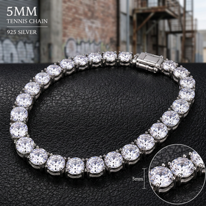 Collar de tenis de lujo de 5 mm con corte VVS, plata de ley S925, antideslustre, unisex, joyería fina, cultivado en laboratorio, certificado IGI, precio de fábrica - Product Image 1