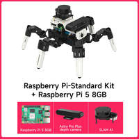 Yahboom 18DOF Muto RS Hexapod Robot ROS2 Set Completo con Batería de Litio para Raspberry Pi 5 NVIDIA Jetson Juguetes de Ciencia e Ingeniería