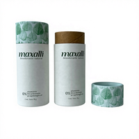 Boîte de déodorant ronde biodégradable à 100%, emballage cosmétique, tubes à pousser, baume à lèvres, tube cylindrique en carton kraft naturel