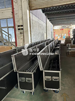Valise de transport en aluminium avec roulettes, haute qualité, pour événements, taille personnalisable pour système de drapage, excellente qualité pour le montage.