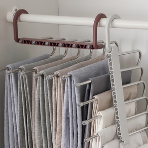 Multi Layer Trouser Pants Hangers <b>Coat</b> Rack Closet Organizer Space Saver Space Saving Closet Hangers Closet - Product Image 3