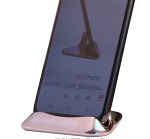 Support de téléphone portable ou tablette, finition miroir en acier inoxydable moulé à la cire perdue