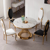 Ensemble de salle à manger en tissu moderne, chaise en velours, coloris noir, doré, acier inoxydable, Design de luxe, pour Restaurant