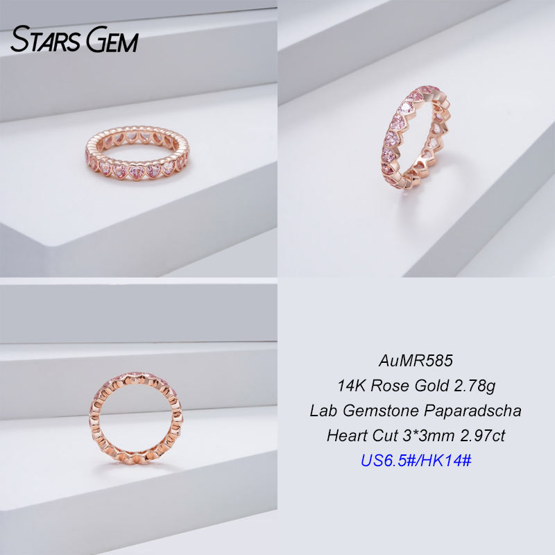 14K Rose Gold+Paparadscha