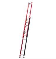 Échelle d'extension en fibre de verre combinée portable moderne à 2x12 marches Conception d'ouverture en forme de corde