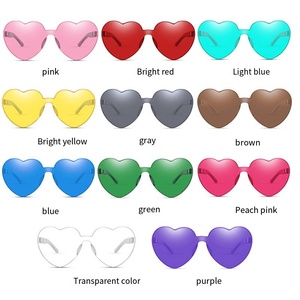 Gafas de Sol Coloridas para Recuerdos de Boda, Gafas de Sol de una Pieza con Forma de Corazón en Color Arcoíris, Rojo, Rosa, Venta al por Mayor - Product Image 2