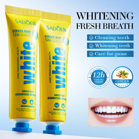 Dentifrice éclaircissant OEM Sadoer à l'extrait de jasmin pour une haleine fraîche longue durée et des soins bucco-dentaires quotidiens, format voyage 30g