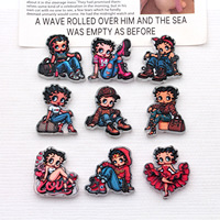 Accessoires de décoration vintage et tendance Betty Boop en acrylique : pendentif, breloque de sac, ornement, pince à cheveux, stylo à bille - Vente en gros