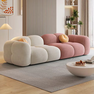 Divano Moderno Scandinavo Crema Arredo Casa Divano da Soggiorno Divano Letto in Tessuto Personalizzato - Product Image 3