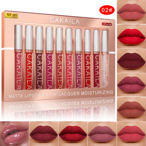 10 Pcs Per Box Long Wearing <b>Smudge</b> Proof Moisturizing Matte Lip Balm Makeup Moist Lip Gloss Colorful Lip Gloss Women Makeup - Product Image 4