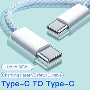 Tùy chỉnh PD 60W sạc cáp Nylon bện siêu nhanh sạc USB C để C Cáp dữ liệu sạc USB C Cáp cho iPhone - Product Image 2
