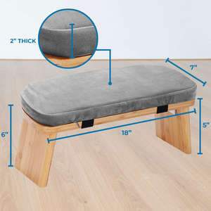 Banco de meditación de bambú plegable y ergonómico, Banco de meditación resistente con cojín - Product Image 4