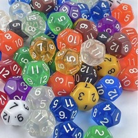 Dés de D&D en acrylique, D12, 12 faces, pour jeux de table et enseignement, motif nacré COC, couleur transparente, coins arrondis, transfrontalier