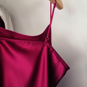 Camicia da <span class=keywords><strong>Notte</strong></span> di Lusso in Seta Satinata per Donne, 12 Colori, Sexy, con Spalline Regolabili, Lingerie - Product Image 6