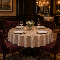 Nappe de banquet moderne en jacquard tissé blanc, résistante aux taches, élégante, qualité hôtelière, pré-lavée, personnalisable, décorative pour fêtes