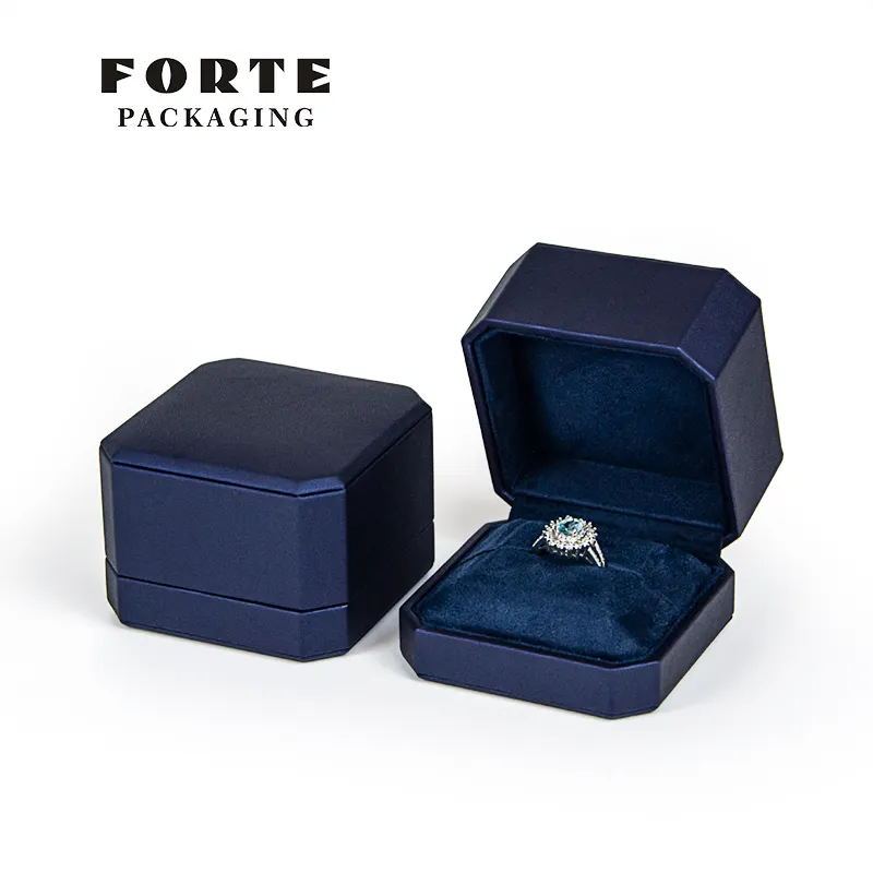 FORTE Octagon Manufacturer Luxury PU Leather Jewelry Box Shell Shape Pendant Box Custom Logo Jewelry Packaging Box