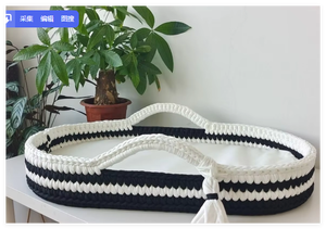 Nouveau panier de rangement pour bébé de maternelle, en corde de coton tressée, écologique, portable, avec rembourrage en mousse à mémoire de forme argentée, pour nouveau-né - Product Image 4