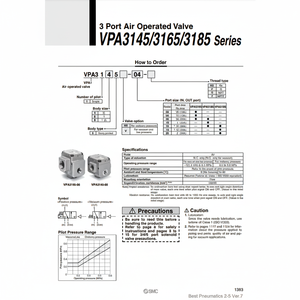 Modèle de soupape de commande pneumatique SMC Pneumatics VPA3145-03 - Product Image 1