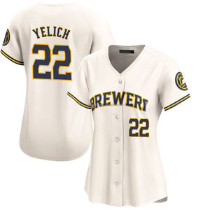 Kaos Jersey Baseball Wanita 2025 untuk Rumah, Ukuran Besar, Bordir Logo Kustom, Warna Beige, Bahan Bernapas - Product Image 5